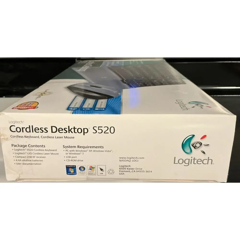 LOGITECH Cordless Desktop S520 Keyboard LX5 Laser Mouse Compact USB RF Receiver